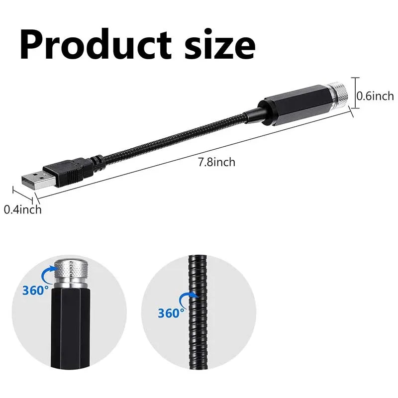 Romantic LED Starry Sky Night Light 5V USB Interface Galaxy Star Projector Lamp for Car Roof Room Ceiling Decor Plug and Play